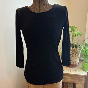 Black Velvet-Like Top Joe Fresh Size Small